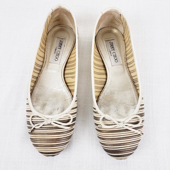 JIMMY CHOO Walsh Metallic Flats - Picture 5 of 14